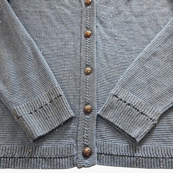 Kobi Halperin Anthia Sequin Button Down Blue Cardigan Sweater Large NWT - Picture 4 of 13